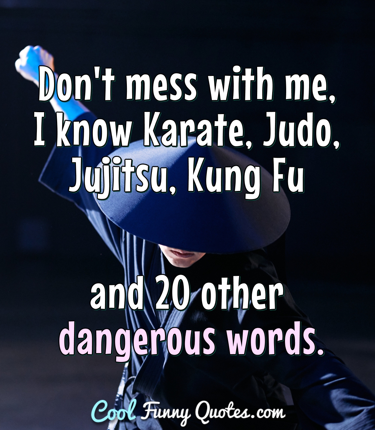 Don't mess with me, I know Karate, Judo, Jujitsu, Kung Fu and 20 other...