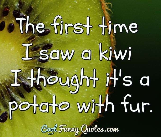 The first time I saw a kiwi I thought it's a potato with fur. - Anonymous