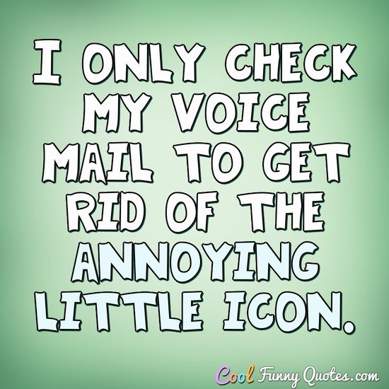 I only check my voice mail to get rid of the annoying little icon. - Anonymous