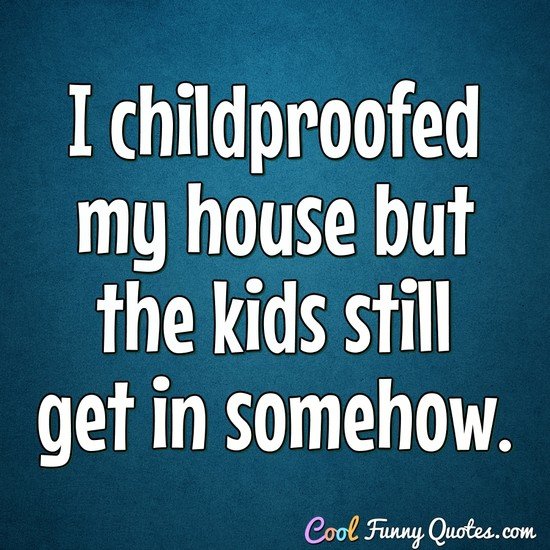 I childproofed my house but the kids still get in somehow. - Anonymous