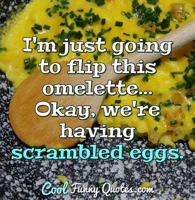 I'm just going to flip this omelette... Okay, we're having ...