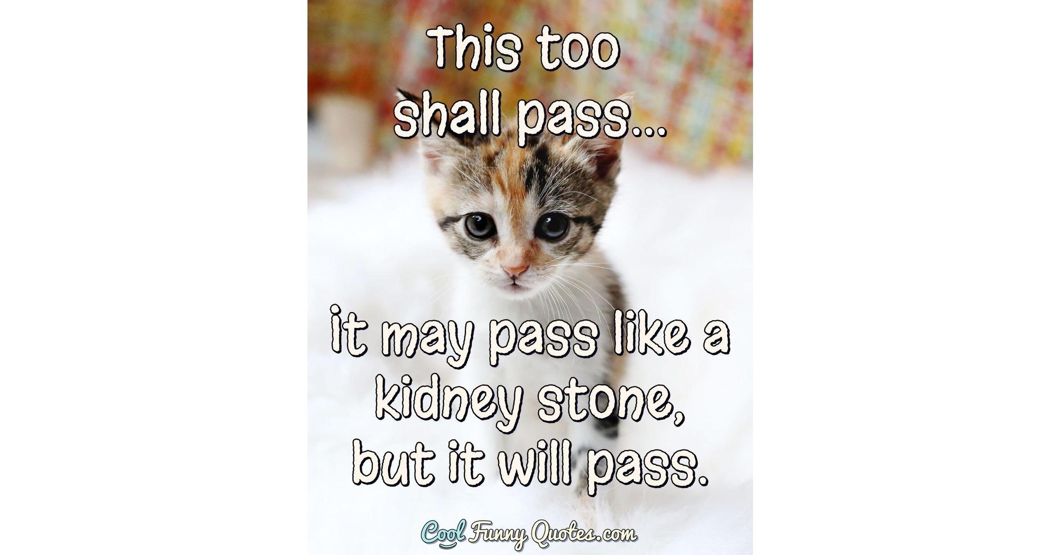 This too shall pass... It may pass like a kidney stone, but it will pass.